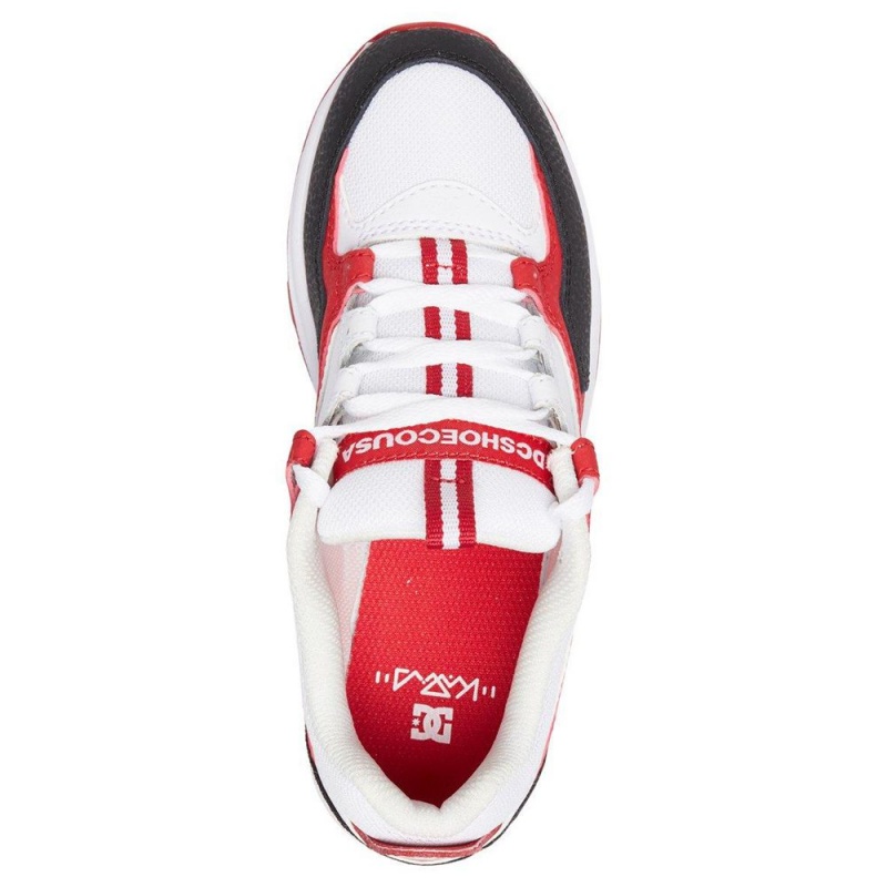 Chaussure DC Shoes Kalis Lite Blanche Rouge Enfant | FXH-1631242