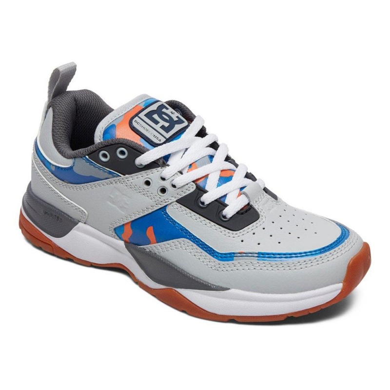 Chaussure DC Shoes E.Tribeka SE Grise Bleu Enfant | OLW-6600675