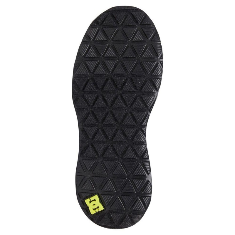 Chaussure DC Shoes Heathrow Prestige Elastic Dentelle Noir Jaune Enfant | OJM-7803580