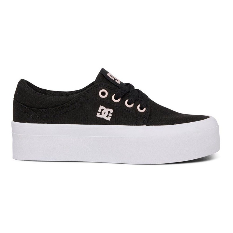 Chaussure DC Shoes Trase Plateforme Noir Rose Enfant | OFT-6306738