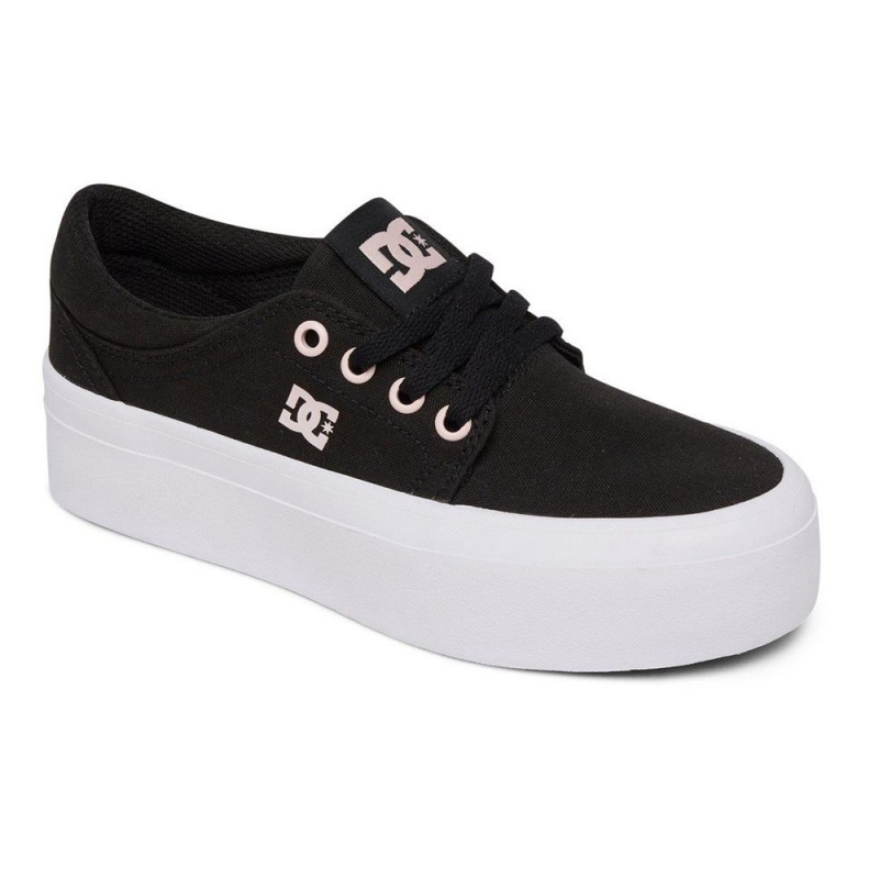 Chaussure DC Shoes Trase Plateforme Noir Rose Enfant | OFT-6306738