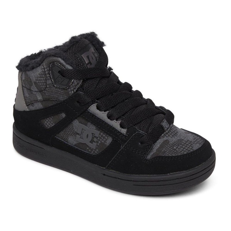 Chaussure DC Shoes Pure WNT High-Top Noir Camouflage Enfant | UQN-0205138