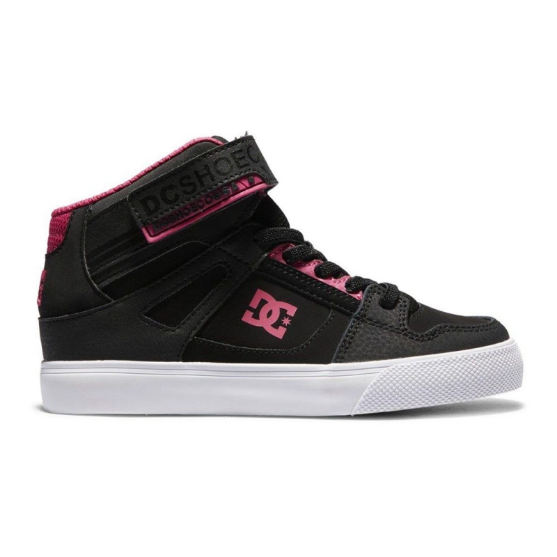 Chaussure DC Shoes Pure High EV High-Top Noir Rose Enfant | ECO-2357306