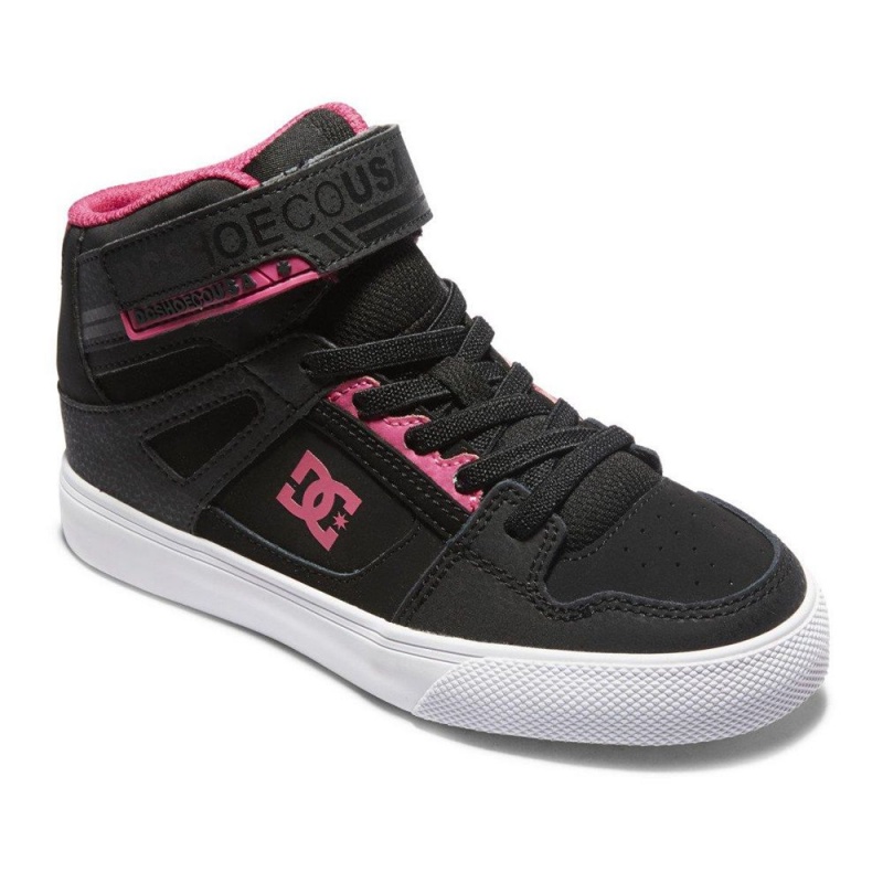 Chaussure DC Shoes Pure High EV High-Top Noir Rose Enfant | ECO-2357306