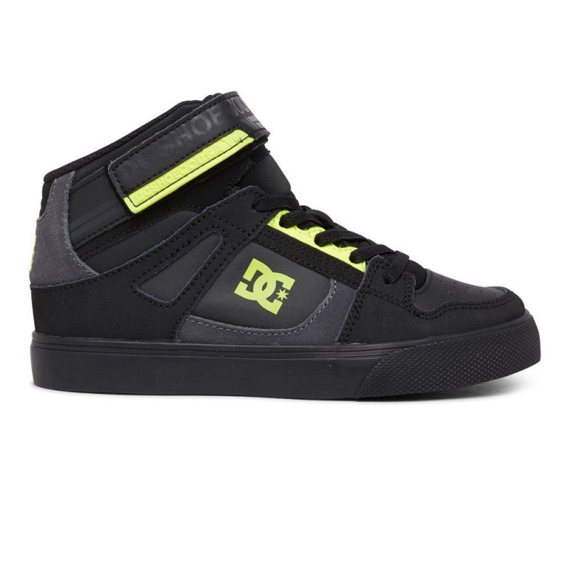 Chaussure DC Shoes Pure High EV High-Top Noir Jaune Enfant | FAR-9367410