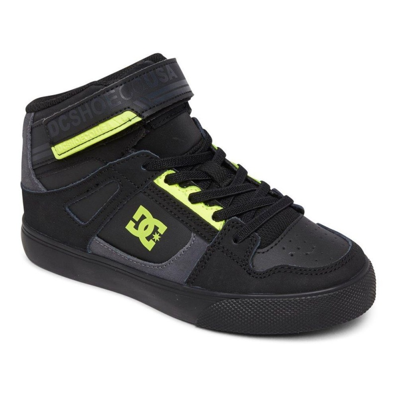 Chaussure DC Shoes Pure High EV High-Top Noir Jaune Enfant | FAR-9367410