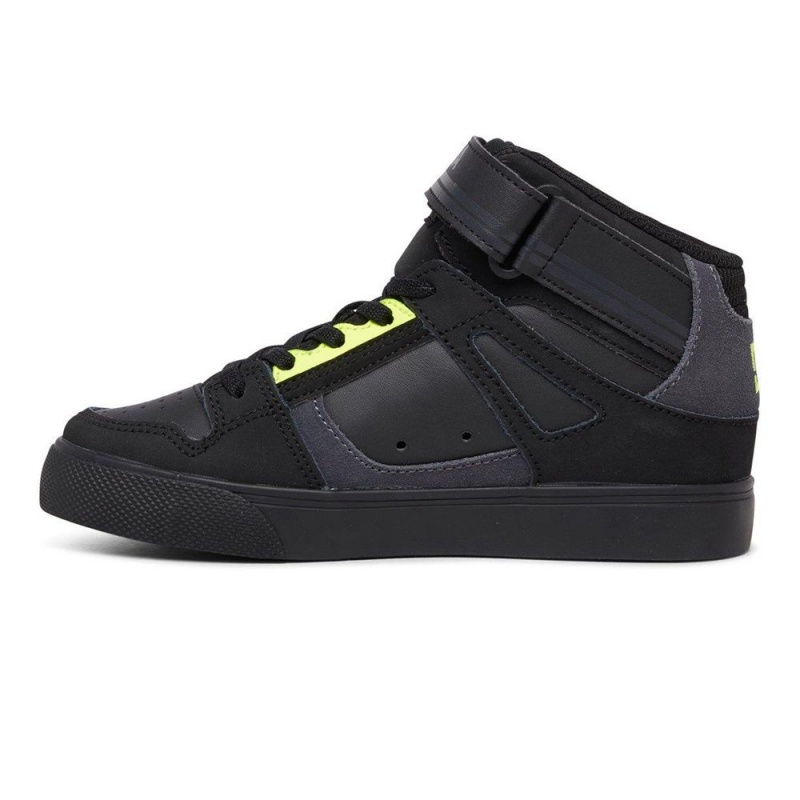 Chaussure DC Shoes Pure High EV High-Top Noir Jaune Enfant | FAR-9367410