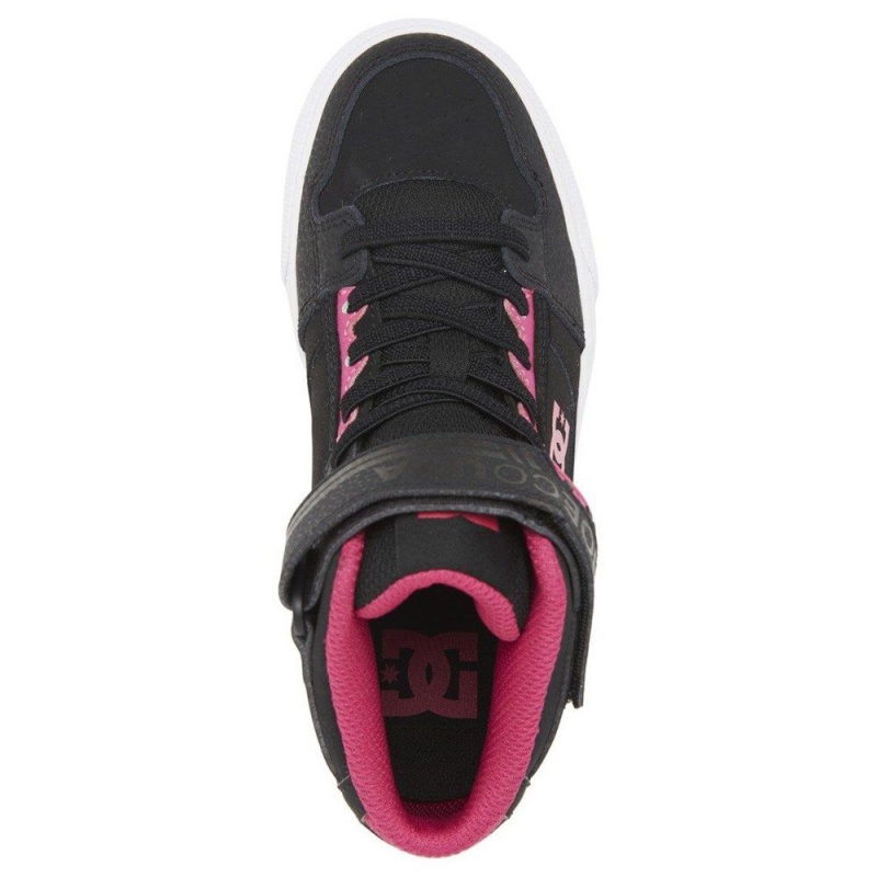 Chaussure DC Shoes Pure High EV High-Top Noir Rose Enfant | ECO-2357306