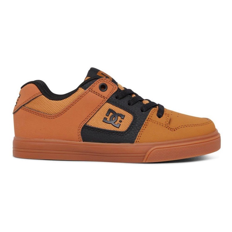 Chaussure DC Shoes Pure Elastic Marron Noir Enfant | RUC-6220970