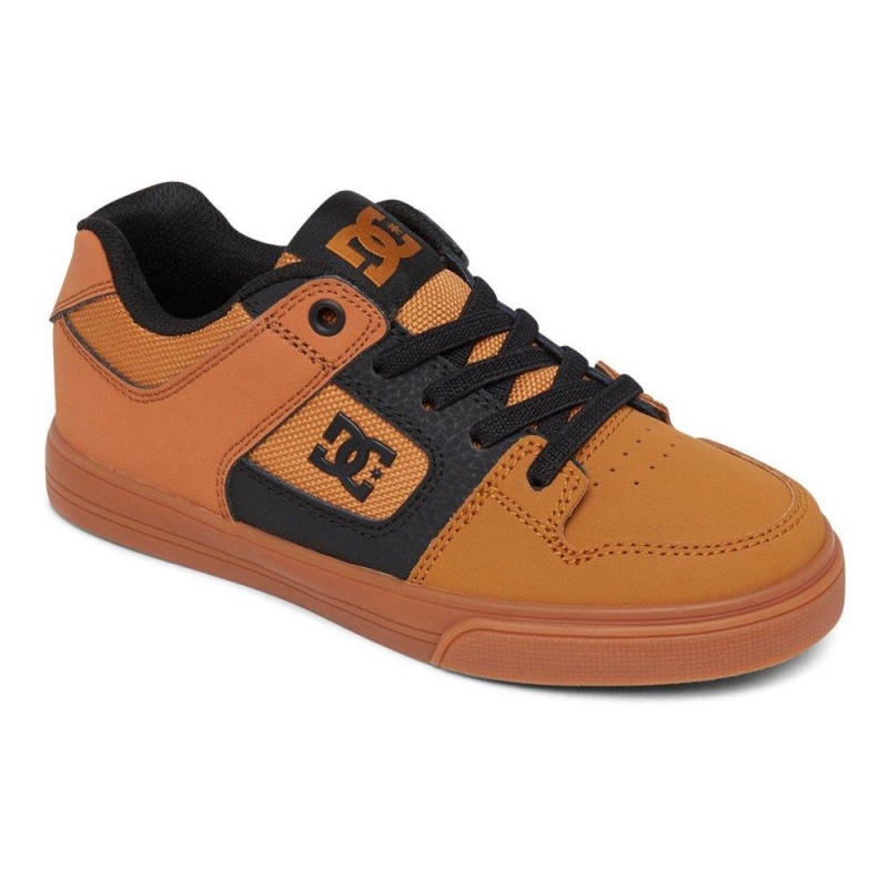 Chaussure DC Shoes Pure Elastic Marron Noir Enfant | RUC-6220970