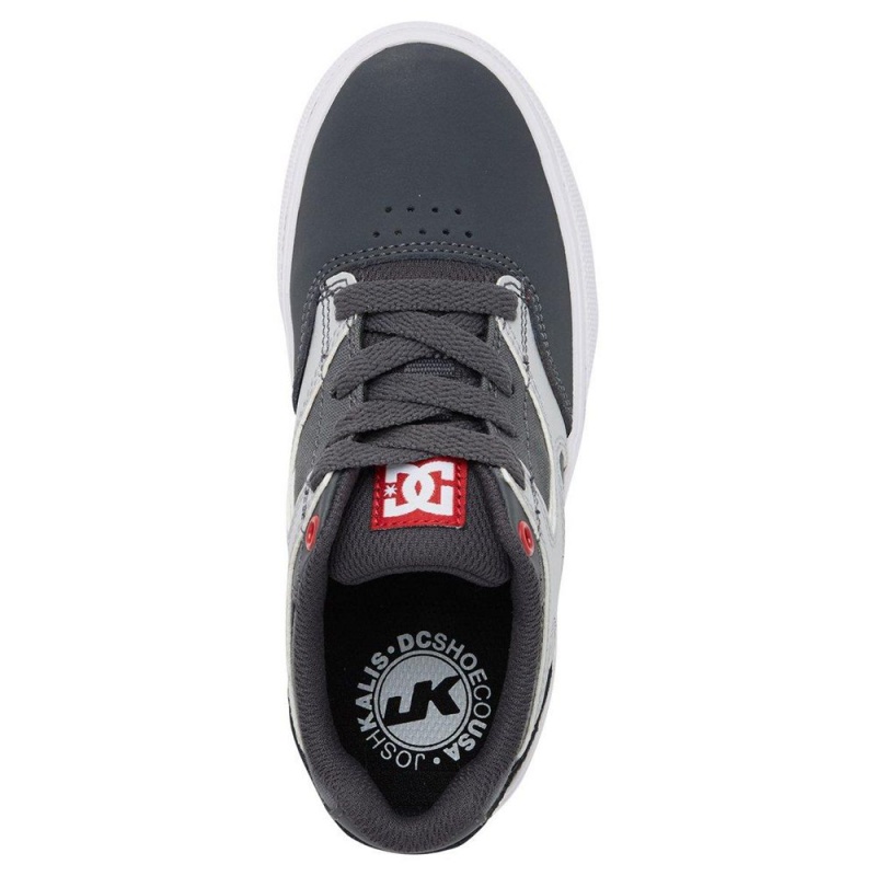 Chaussure DC Shoes Kalis Vulc Grise Rouge Enfant | IET-9249439