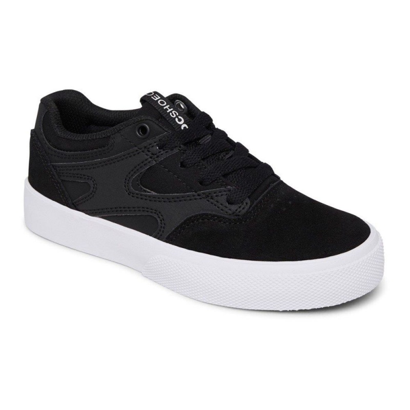 Chaussure DC Shoes Kalis Vulc Noir Blanche Enfant | IKX-6616030