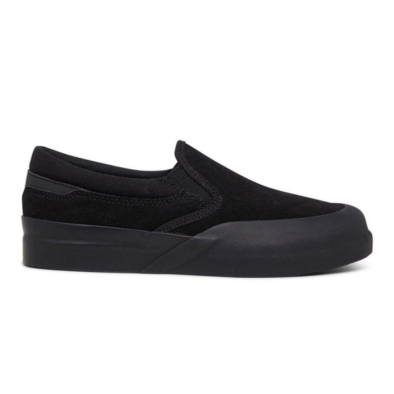 Chaussure DC Shoes Infinite Cuir Slip-On Noir Enfant | YOO-8598805