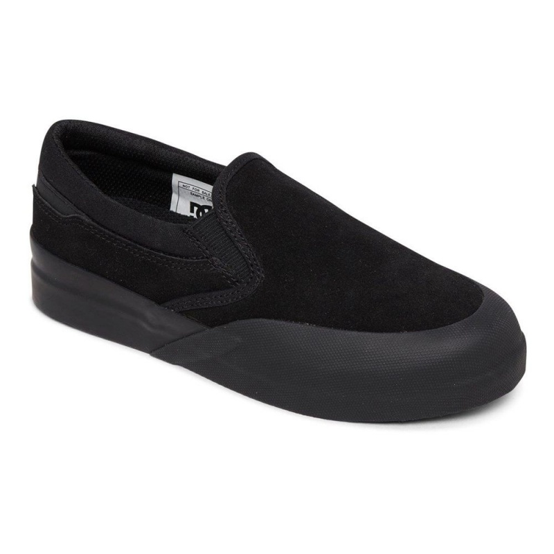 Chaussure DC Shoes Infinite Cuir Slip-On Noir Enfant | YOO-8598805