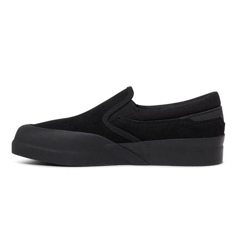 Chaussure DC Shoes Infinite Cuir Slip-On Noir Enfant | YOO-8598805