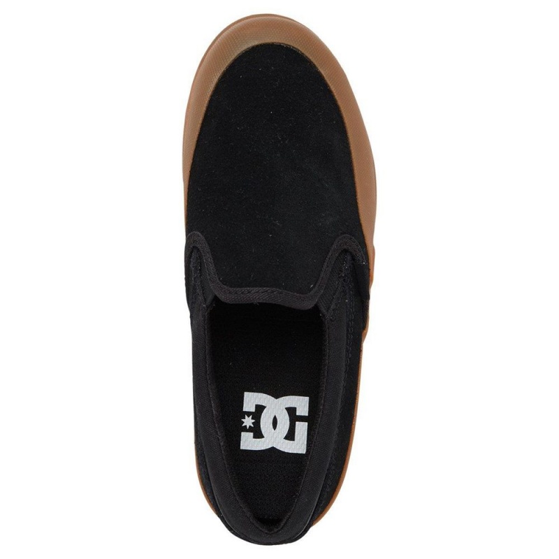 Chaussure DC Shoes Infinite Cuir Slip-On Noir Marron Enfant | YDE-9952631