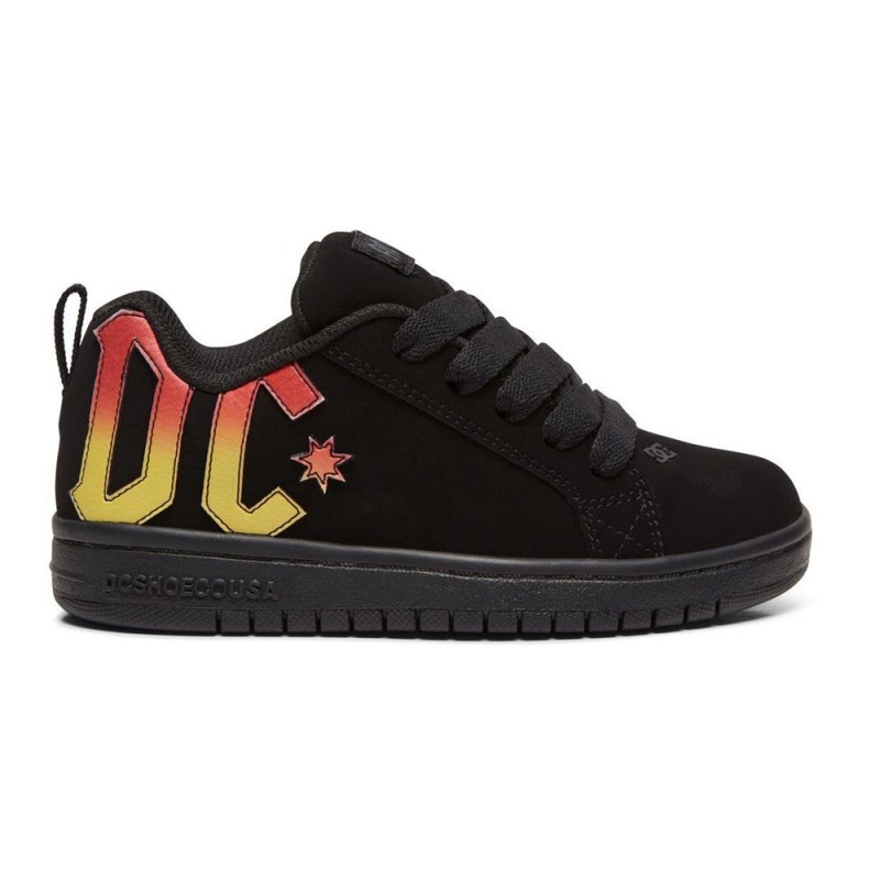 Chaussure DC Shoes Court Graffik AC/DC Noir Enfant | TNY-9083728