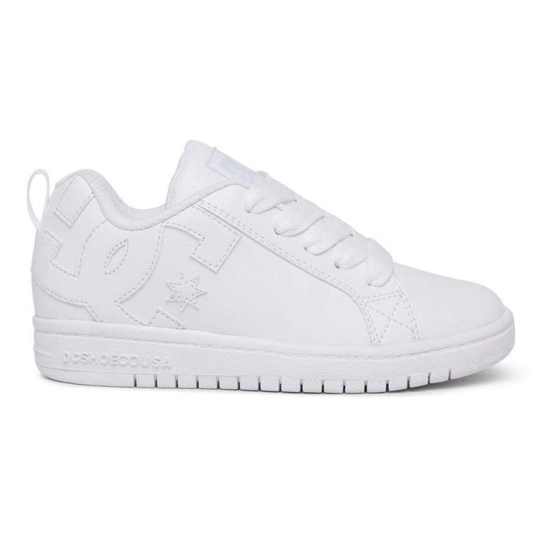 Chaussure DC Shoes Court Graffik Blanche Enfant | WOT-6450894