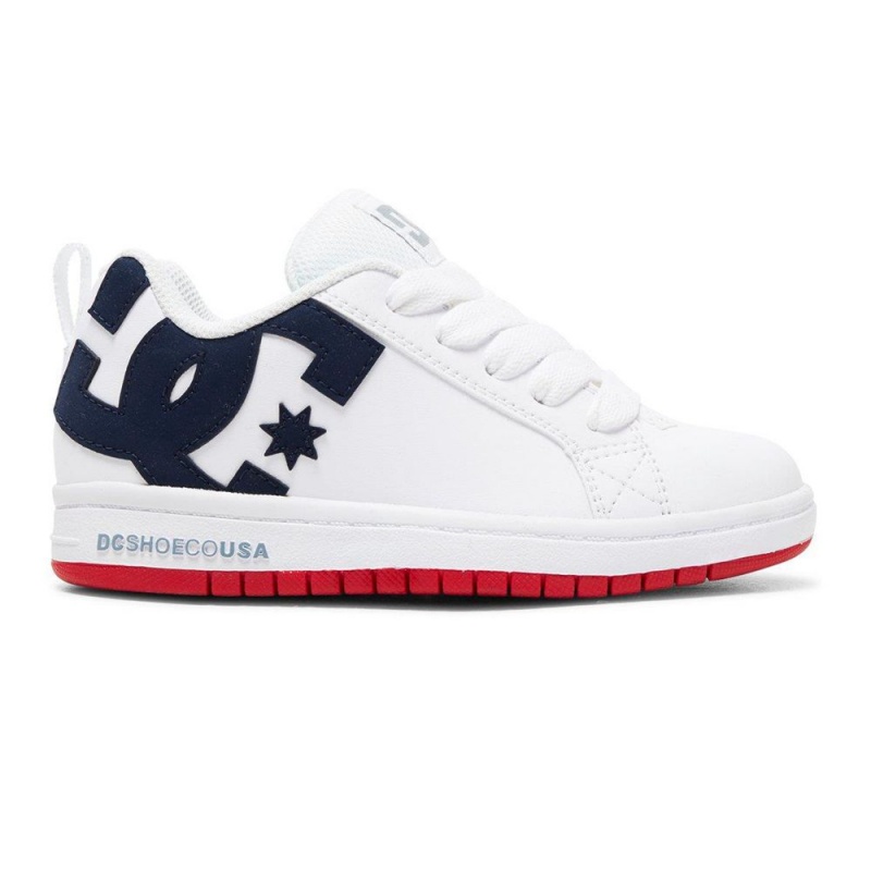 Chaussure DC Shoes Court Graffik Blanche Bleu Enfant | ASF-8703150