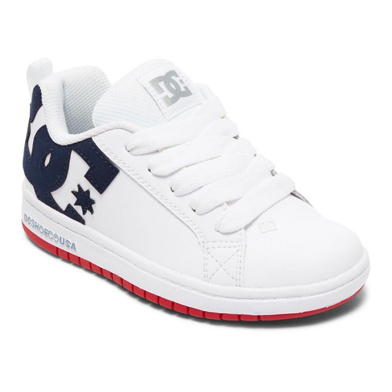 Chaussure DC Shoes Court Graffik Blanche Bleu Enfant | ASF-8703150