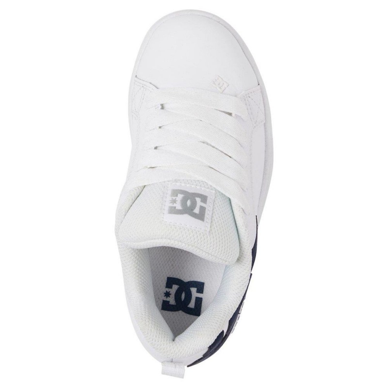 Chaussure DC Shoes Court Graffik Blanche Bleu Enfant | ASF-8703150