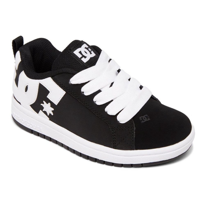 Chaussure DC Shoes Court Graffik Noir Blanche Enfant | AXM-0011942