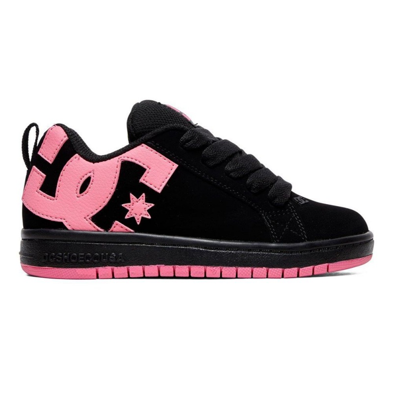 Chaussure DC Shoes Court Graffik Noir Rose Enfant | HCB-6289913