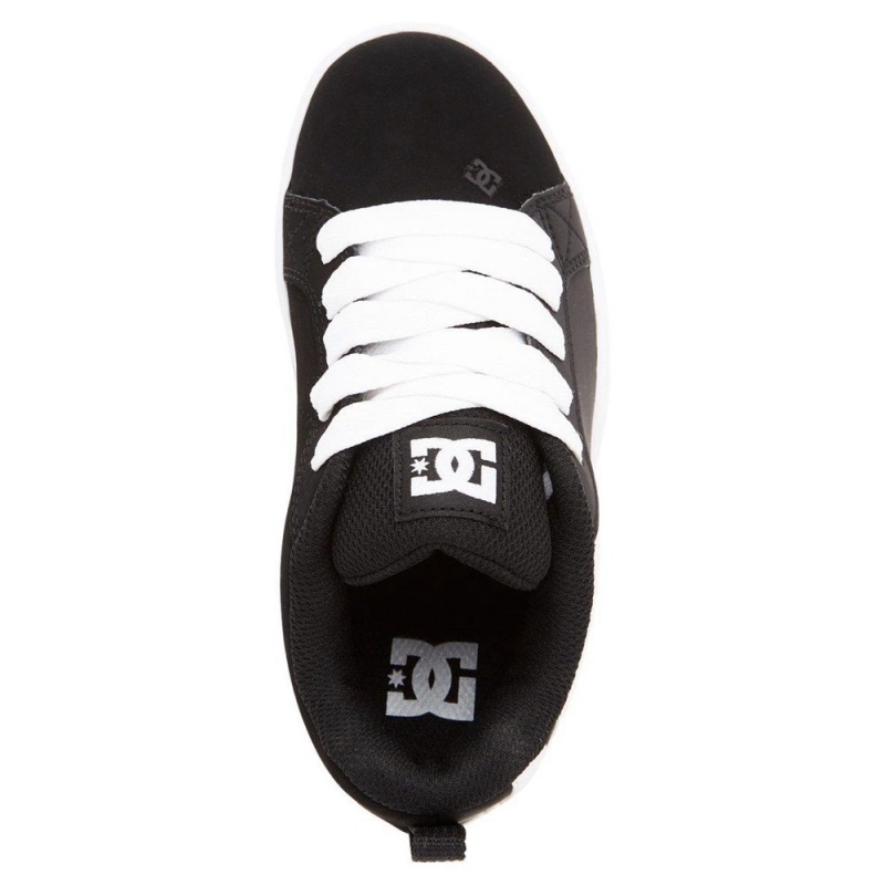 Chaussure DC Shoes Court Graffik Noir Blanche Enfant | AXM-0011942