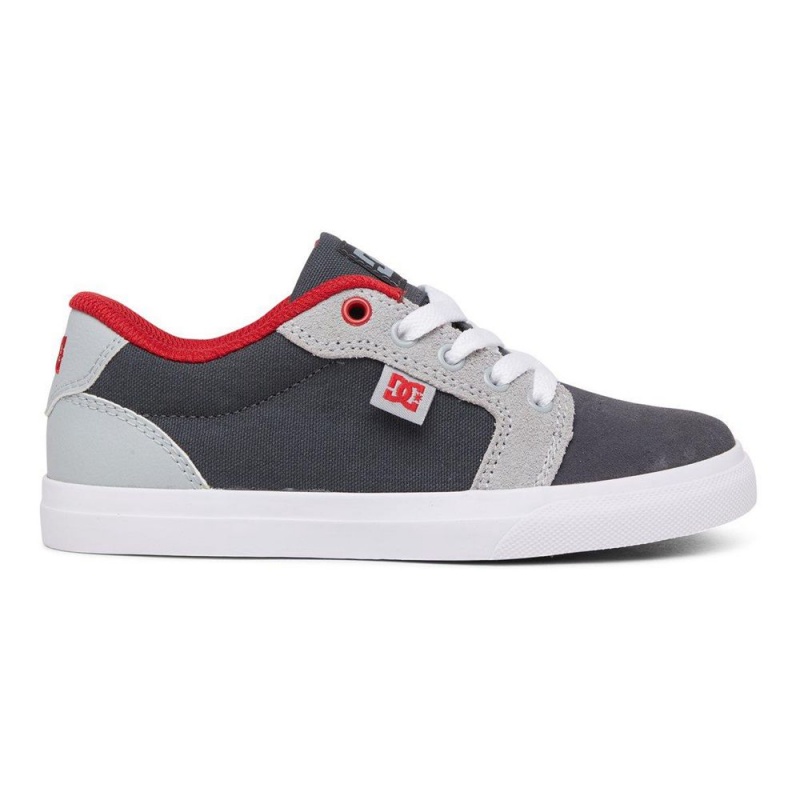 Chaussure DC Shoes Anvil Grise Rouge Enfant | BUK-9811940