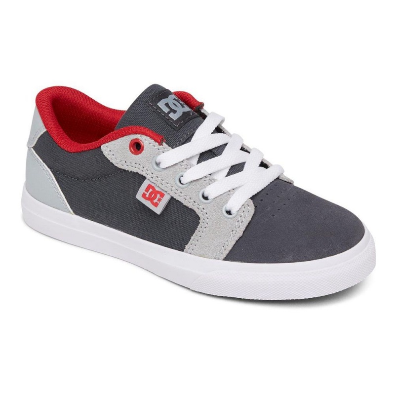 Chaussure DC Shoes Anvil Grise Rouge Enfant | BUK-9811940