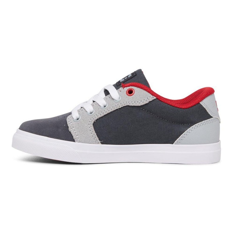 Chaussure DC Shoes Anvil Grise Rouge Enfant | BUK-9811940