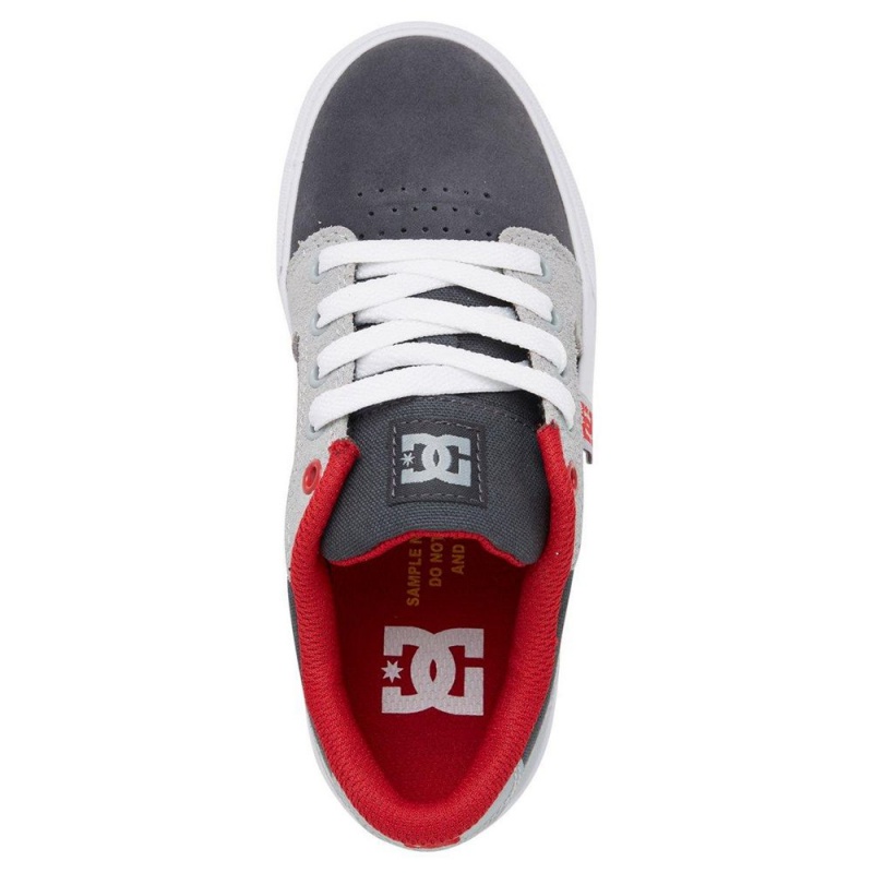 Chaussure DC Shoes Anvil Grise Rouge Enfant | BUK-9811940