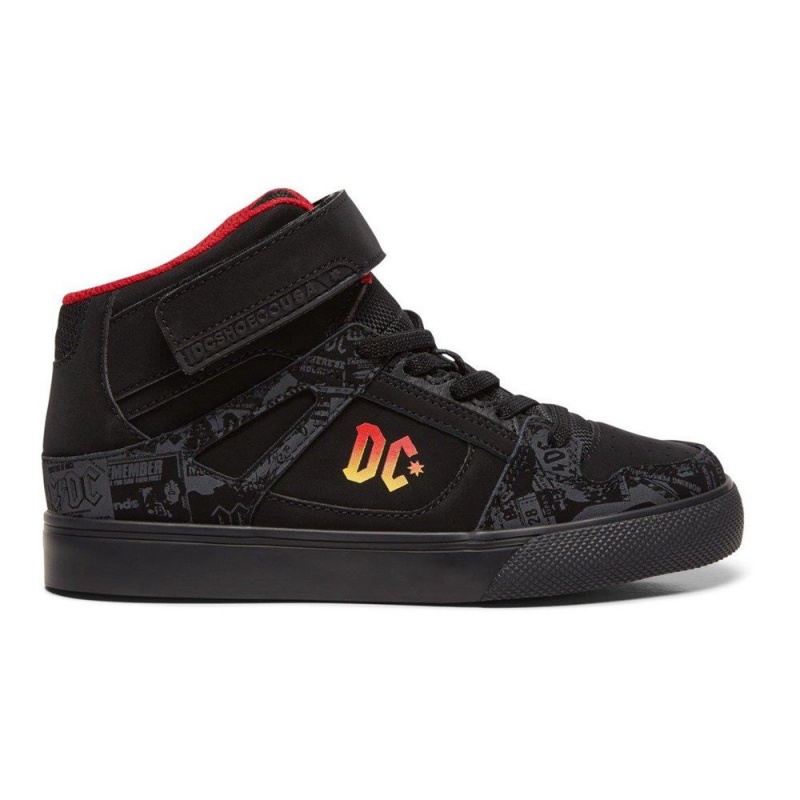 Chaussure DC Shoes Pure Hi AC/DC Noir Rouge Enfant | NCH-0505929