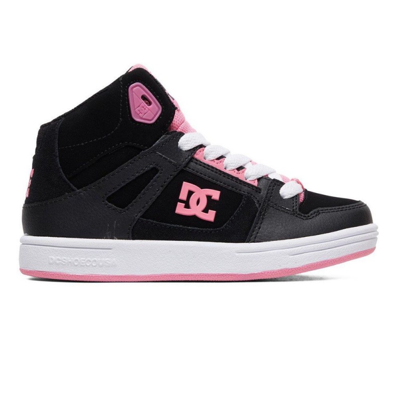 Chaussure DC Shoes Pure Hi High-Top Noir Rose Enfant | DSG-4294174