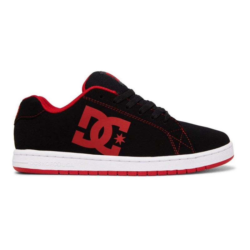 Chaussure DC Shoes Gaveler Cuir Noir Rouge Homme | WWJ-1535695