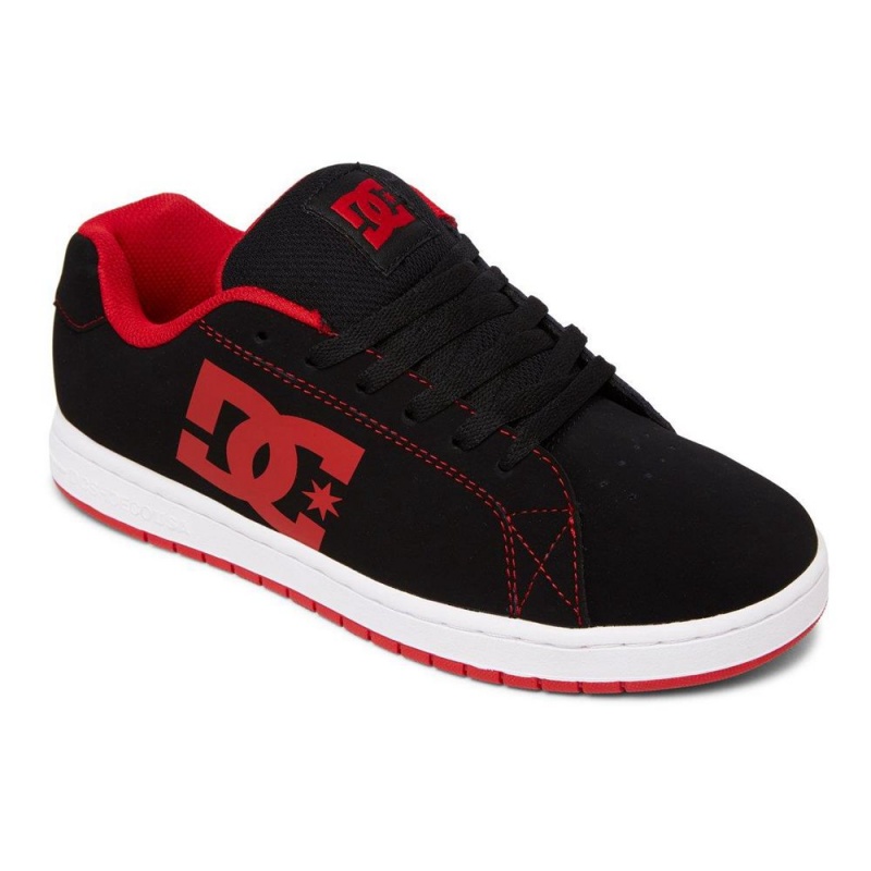 Chaussure DC Shoes Gaveler Cuir Noir Rouge Homme | WWJ-1535695