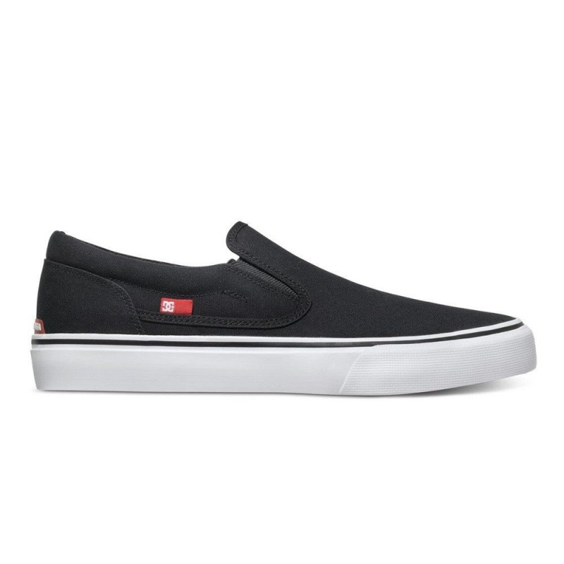 Chaussure DC Shoes Trase Slip TX Slip-On Noir Blanche Homme | DIG-2223729