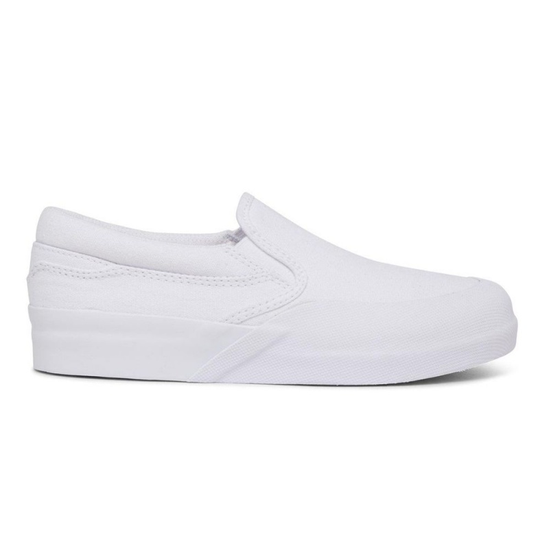 Chaussure DC Shoes Infinite Cuir Slip-On Blanche Enfant | MAD-3256763