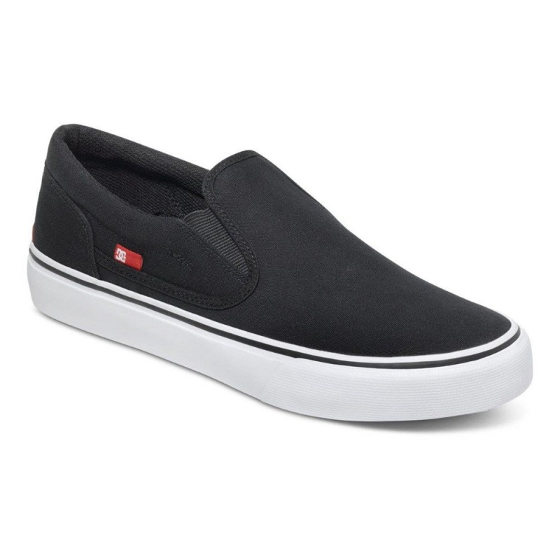 Chaussure DC Shoes Trase Slip TX Slip-On Noir Blanche Homme | DIG-2223729