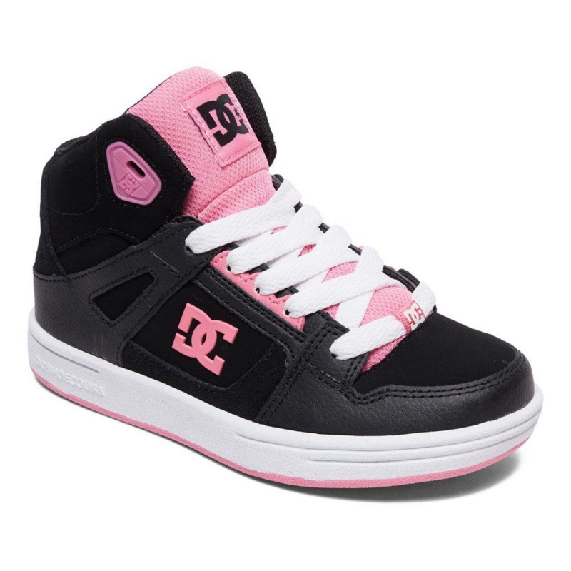 Chaussure DC Shoes Pure Hi High-Top Noir Rose Enfant | DSG-4294174