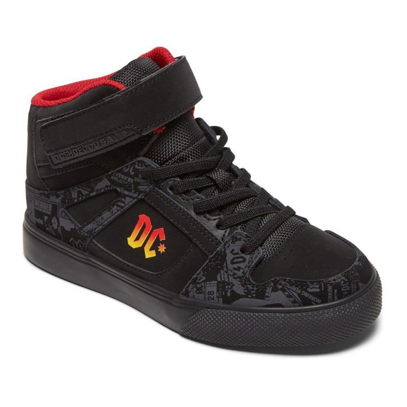 Chaussure DC Shoes Pure Hi AC/DC Noir Rouge Enfant | NCH-0505929