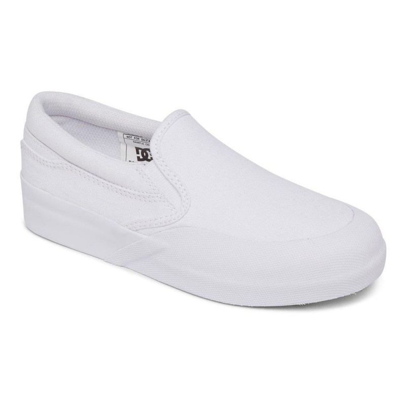 Chaussure DC Shoes Infinite Cuir Slip-On Blanche Enfant | MAD-3256763