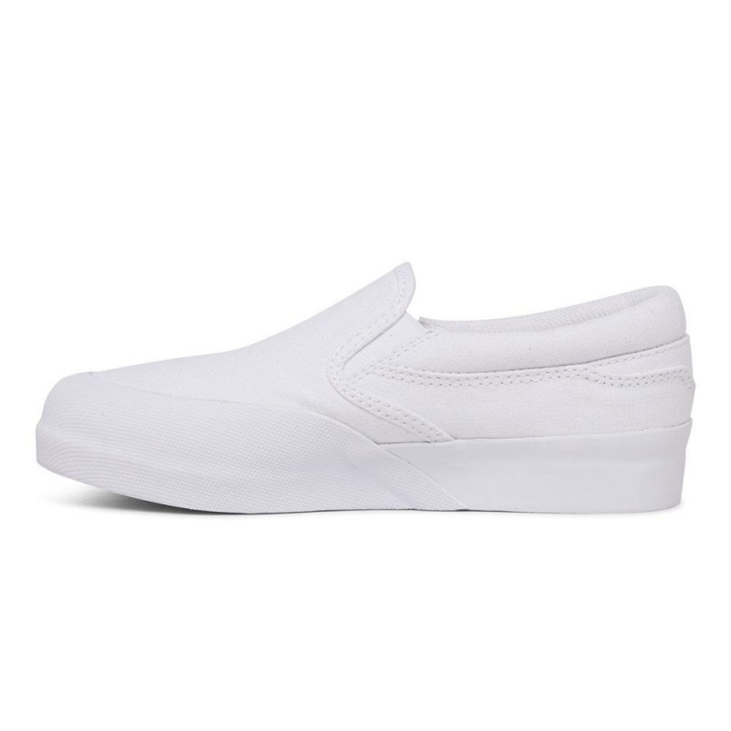 Chaussure DC Shoes Infinite Cuir Slip-On Blanche Enfant | MAD-3256763