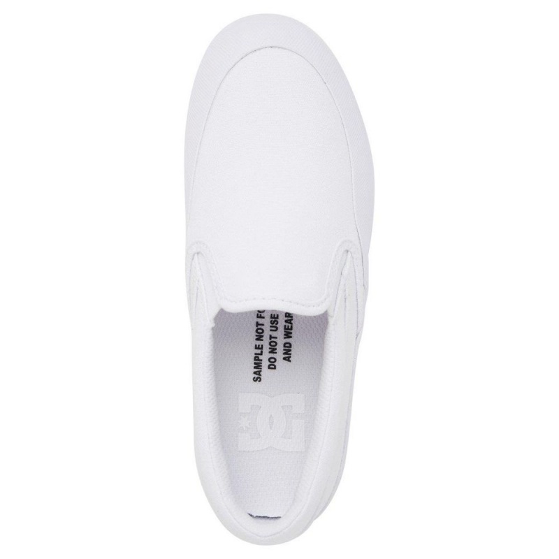 Chaussure DC Shoes Infinite Cuir Slip-On Blanche Enfant | MAD-3256763