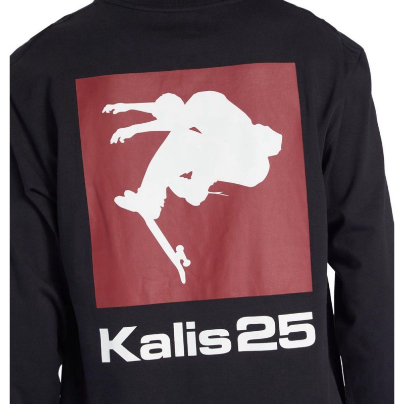 T-Shirt DC Shoes Kalis25 Long Sleeve Noir Homme | XAM-4226899