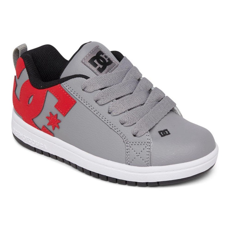 Chaussure DC Shoes Court Graffik Grise Rouge Enfant | HTM-5524091