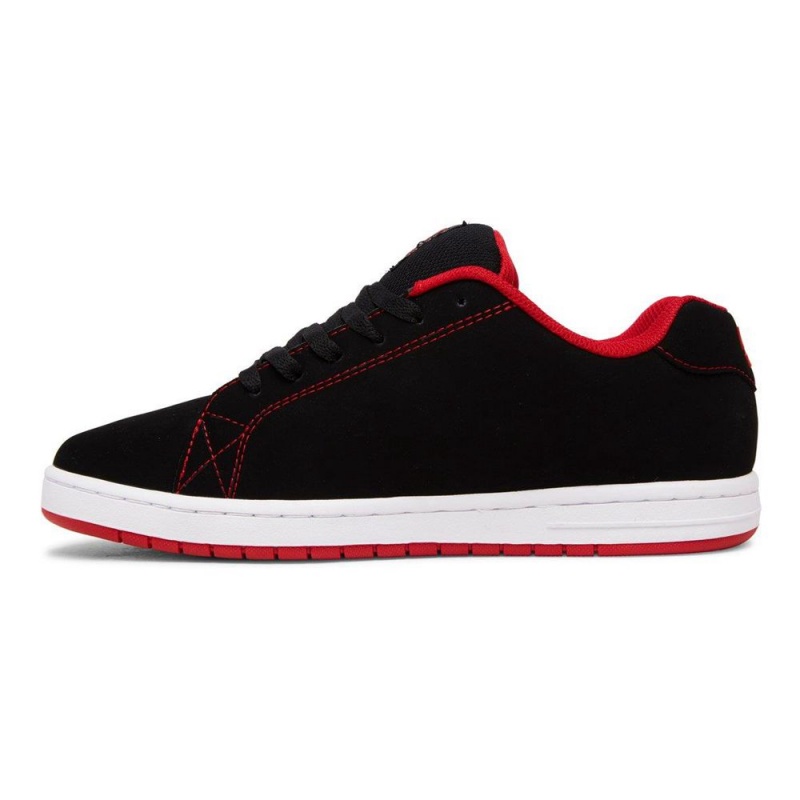 Chaussure DC Shoes Gaveler Cuir Noir Rouge Homme | WWJ-1535695