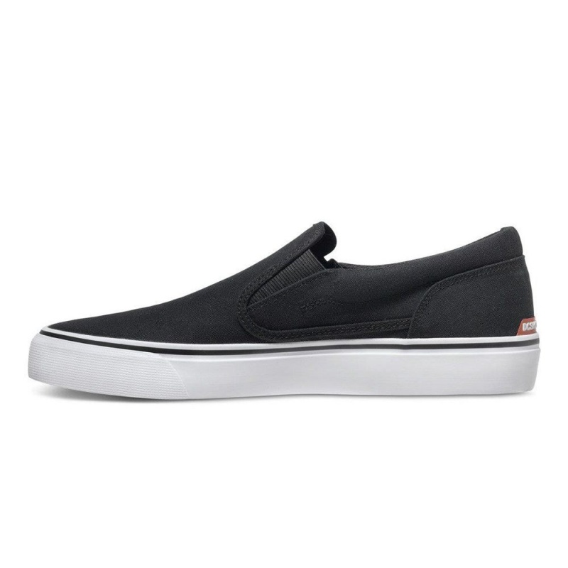 Chaussure DC Shoes Trase Slip TX Slip-On Noir Blanche Homme | DIG-2223729