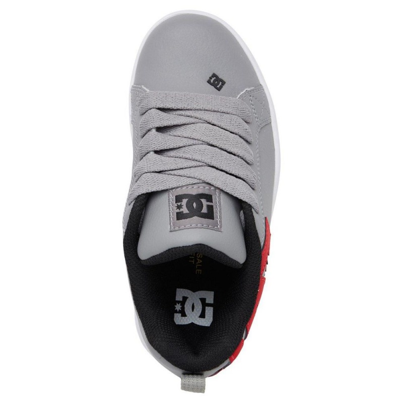 Chaussure DC Shoes Court Graffik Grise Rouge Enfant | HTM-5524091